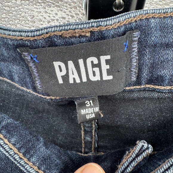 Paige Federal Slim Straight Leg Mens Jeans Size 31 Dark Wash - Picture 2 of 8